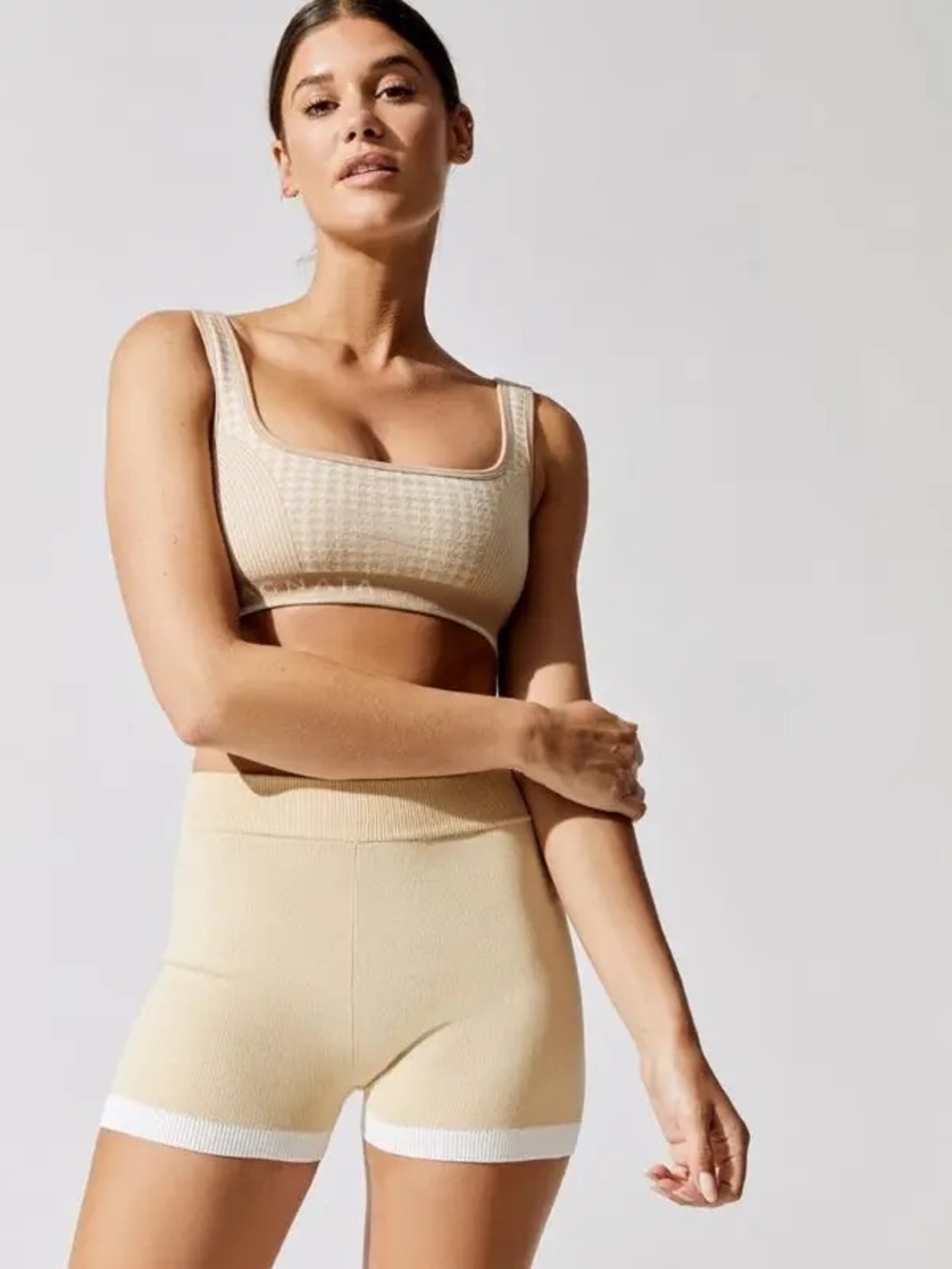 Nagnata Yoni Short & Bralette in Sandstone/Cream 100% Cotton